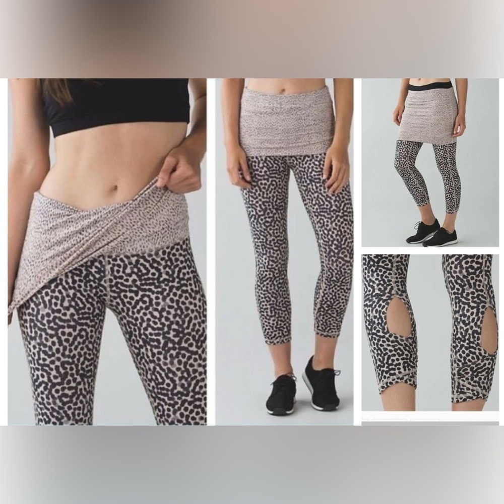 Lululemon Wunder Under 7/8 Leggings with Ace Spot Grain SE Dance Sz 8